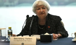 La secrétaire américaine au Trésor Janet Yellen, à Canton le 5 avril 2024