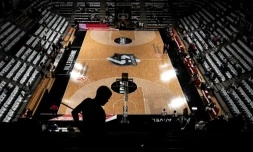 Vue d'ensemble de l'Astroballe Ă Villeurbanne avant la rencontre d'Euroligue de basket entre l'Asvel et Olympiakos, le 4 octobre 2019