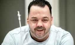 Niels Högel, un ex-infirmier allemand accusé d'une centaine de meurtres de patients par injection, lors de son procès le 16 mai 2019 à Oldenbourg 