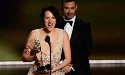 La comédienne britannique Phoebe Waller-Bridge, sacrée meilleure actrice dans une comédie pour "Fleabag" aux 71e Emmy Awards à Los Angeles le 22 septembre 2019