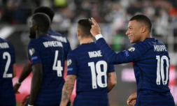 Les Bleus vainqueurs de la Finlande grâce notamment à un but de Kylian Mbappé à Helsinki, le 16 novembre 2021 