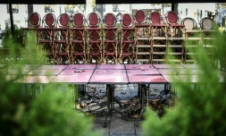 Un restaurant fermé sur les Champs-Elysées à Paris le 12 novembre 2020