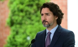 Le Premier ministre canadien Justin Trudeau lors d'une conférence de presse à Ottawa le 25 juin 2021
