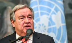 Le secrétaire général des Nations Unies Antonio Guterres à Moscou, le 21 juin 2018