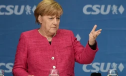 La chancelière allemande Angela Merkel lors d'un meeting de campagne à Munich, le 22 septembre 2017