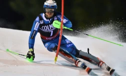 Le Norvégien Henrik Kristoffersen lors du slalom de Madonna di Campiglio, le 22 décembre 2016