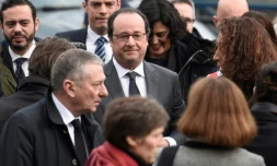François Hollande le 14 février 2017 à Aubervilliers