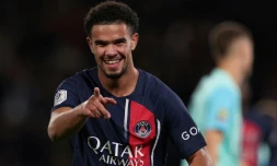 Le milieu de terrain du Paris SG, Warren Zaire-Emery, buteur contre Montpellier, le 3 novembre 2023 au Parc des Princes