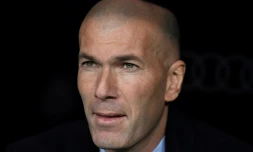 L'entraîneur du Real Madrid, Zinédine Zidane, avant le match de Liga face à la Real Sociedad, à Santiago Bernabeu, le 10 février 2018