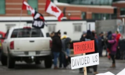 Manifestation dans les rues d'Ottawa, le 10 février 2022