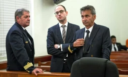 Jean Pascal Fauret (g) et Bruno Odos (d) au tribunal le 9 mars 2015 Ă Saint-Domingue