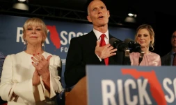 Le gouverneur de Floride, Rick Scott, le soir de l'élection, le 6 novembre 2018