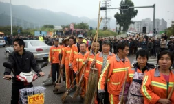Arrivée des balayeurs le 21 décembre 2015 sur la zone de Shenzhen