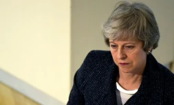 La Première ministre britannique Theresa May à Belfast (Irlande du Nord) le 5 février 2019