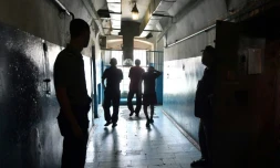 Dans un couloir de la prison Loukianivska à Kiev, le 6 juillet 2018