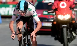 Christopher Froome, le 9 septembre 2016 lors de sa victoire d'étape au Tour d'Espagne