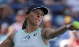 La Polonaise Iga Swiatek contre l'Américaine Sloane Stephens à l'US Open, le 1er septembre 2022 à New York 