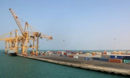 Une vue du port rebelle de Hodeida, le 7 novembre 2017