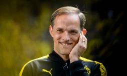 L'Allemand Thomas Tuchel avant un match de Bundesliga de son club le Borussia-Dortmund face au Werder Brême, à Dortmund, le 20 mai 2017