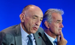 Le nouveau PDG du groupe Air France-KLM Jean-Marc Janaillac et le PDG d'Air France Frederic Gagey le 27 juillet 2016 Ă Paris