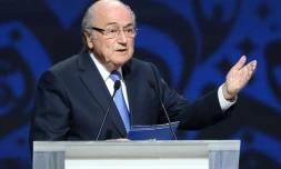 Joseph Blatter, alors président de la Fifa, le 25 juillet 2015 à Saint-Pétersbourg