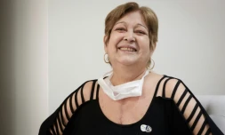 La Brésilienne Ivonette Balthazar au coeur transplanté d'un entraîneur olympique allemand à Rio de Janeiro, le 25 novembre 2016