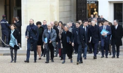 Arrivée du gouvernement au premier conseil des ministres à Paris le 6 janvier 2020