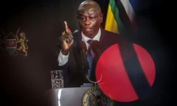 Le vice-président kényan Rigathi Gachagua lors d'une conférence de presse à Nairobi, le 8 octobre 2024