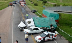 La scène de l'accident mortel survenu lors du remorquage d'une voiture du Dakar, le 12 janvier 2016 dans la province de Cordoba