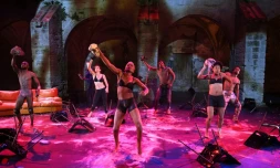 Répétition de la pièce du Burkinabè Serge Aimé Coulibaly, "Kalakuta Republik", le 18 juillet 2017 au Festival d'Avignon