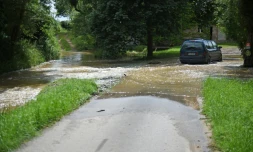 Débordement de la rivière "La Queugne" le 8 juin 2018, dans le Cher