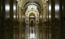 Un couloir quasi désert du Capitole le 21 janvier