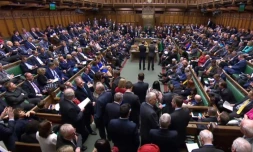 Image extraite d'une vidéo produite par le parlement britannique lors du vote des députés sur le Brexit à Londres le 14 mars 2019