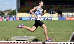 Le Français Pierre-Ambroise Bosse lors du 800 m aux Championnat de France Elite, le 7 juillet 2018 à Albi
