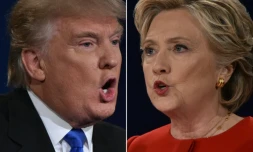 Photo montage de Hillary Clinton et Donald Trump, deux clichés pris le 26 septembre 2016