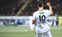 L'attaquant du PSG Zlatan Ibrahimovic auteur du but face à Lorient en demi-finale de la Coupe de France, le 19 avril 2016