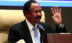 Le Premier ministre soudanais Abdallah Hamdok dévoile son gouvernement, lors d'une conférence de presse à Khartoum, le 5 septembre 219