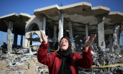 Dans le camp de réfugiés palestiniens d'al-Maghazi, dans la bande de Gaza, le 16 janvier 2024