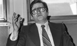 Claude Allègre, alors directeur de l'Institut de physique du Globe, le 3 novembre 1976, à Paris
