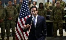 Marco Rubio en visite au Centre de coordination militaro-civile de Kiryat Gat, le 24 octobre 2025