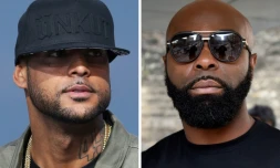 Les rappeurs Booba (G), le 19 mai 2014 à Cannes, et Kaaris (D), le25 mars à Paris