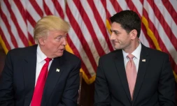 Le président élu Donald Trump et et le président républicain de la Chambre des représentants Paul Ryan le 10 novembre 2016 à Washington