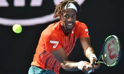 Le Français Gaël Monfils lors du match l'opposant à son compatriote Stéphane Robert le 23 janvier 2016 à Melbourne