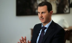Le président syrien Bachar al-Assad, le 11 février 2016 à Damas lors d'une interview exclusive avec l'AFP
