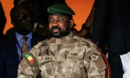 Le chef de la junte, le colonel Assimi Goïta, lors des festivités pour l'anniversaire de l'indépendance du Mali, le 25 septembre 2022 à Bamako