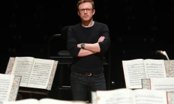  Le chef d'orchestre anglais Daniel Harding pose à la Philharmonie de Paris, le 25 septembre 2017