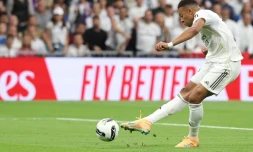Kylian Mbappé, auteur du premier but du Real Madrid face au FC Barcelone, le 26 octobre 2025 au stade Bernabéu