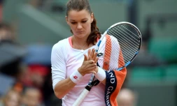 La Polonaise Agnieszka Radwanska lors de son 8e de finale perdu face à la Bulgare Tsvetana Pironkova, le 31 mai 2016 à Roland-Garros