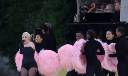 Lady Gaga en amont de la cérémonie d'ouverture des Jeux Olympiques de Paris 2024 à Paris le 26 juillet 2024