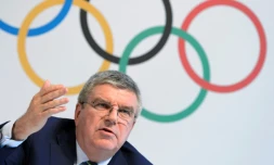 Le président de commission exécutive du CIO, Thomas Bach, lors d'une conférence de presse le 21 juin 2016 à Lausanne